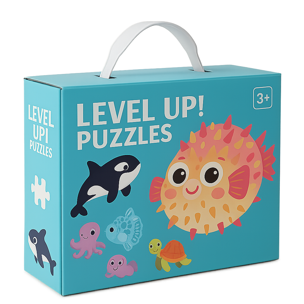 Woods™ - Feinmotorik und Kreativität - 6-in-1-Puzzle Meerestiere | Pädagogisches Holzspielzeug von Mein Kleines Baby