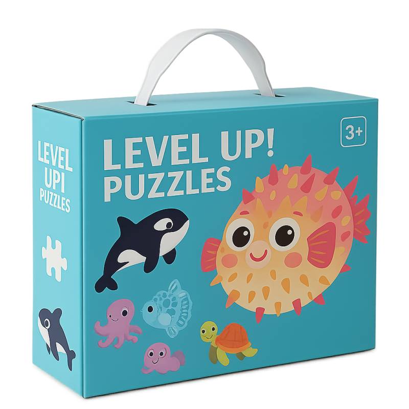 Woods™ - Feinmotorik und Kreativität - 6-in-1-Puzzle Meerestiere | Pädagogisches Holzspielzeug von Mein Kleines Baby