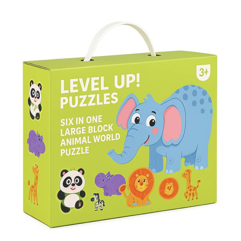 Woods™ - Feinmotorik und Kreativität - 6-in-1-Puzzle Tiere | Pädagogisches Holzspielzeug von Mein Kleines Baby