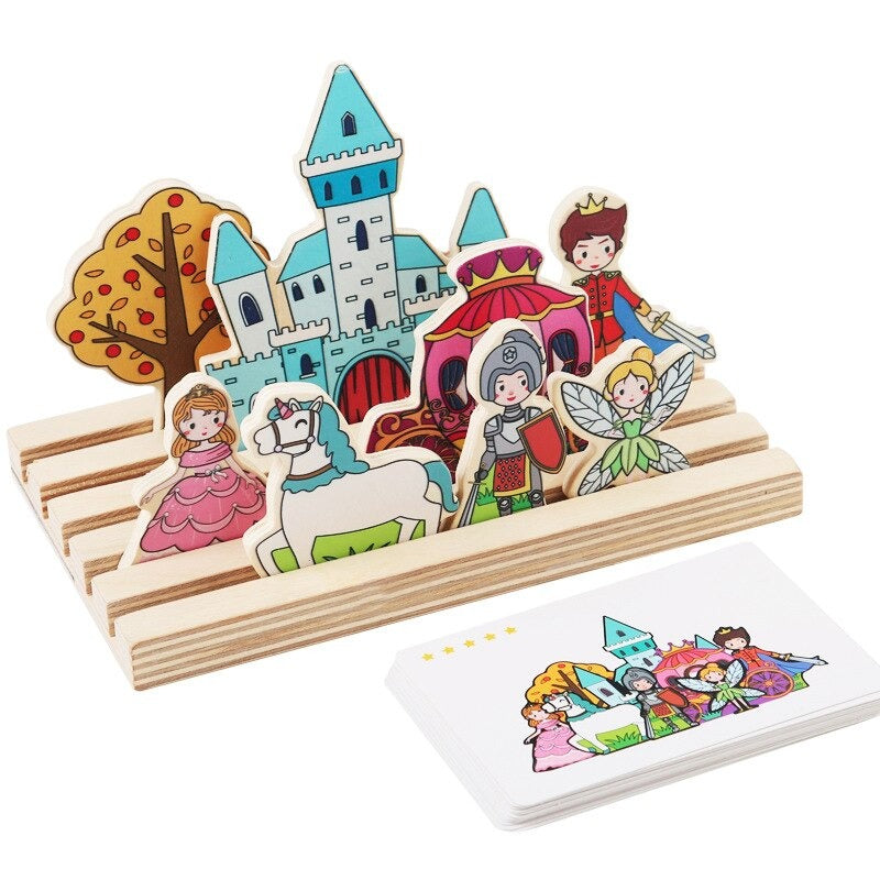 Woods™ - Finden Sie die richtigen Kombinationen! - 3D-Puzzle Märchen | Pädagogisches Holzspielzeug von Mein Kleines Baby