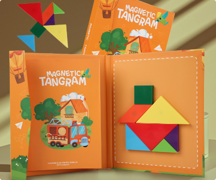 Woods™ - Förderung des logischen Denkens - Tangram-Puzzle aus Holz Oranje | Pädagogisches Holzspielzeug von Mein Kleines Baby