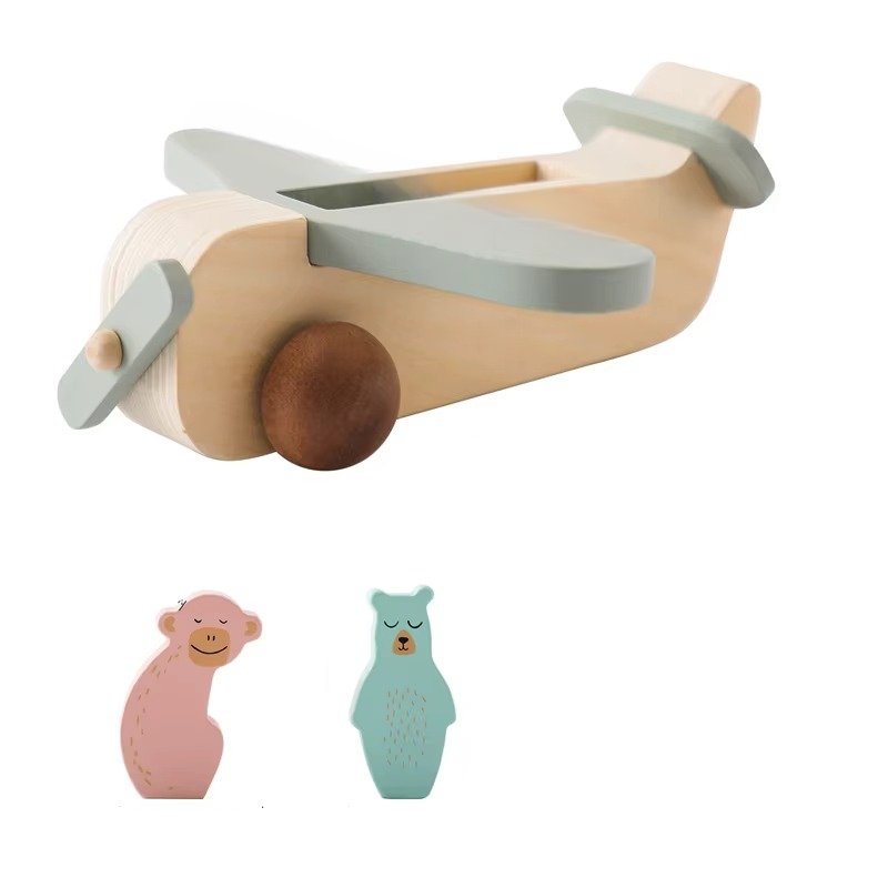 Woods™ - Förderung von Kreativität und Motorik - Montessori-Holzspielzeug für Flugzeuge Holzflugzeug (3 Stück) | Pädagogisches Holzspielzeug von Mein Kleines Baby