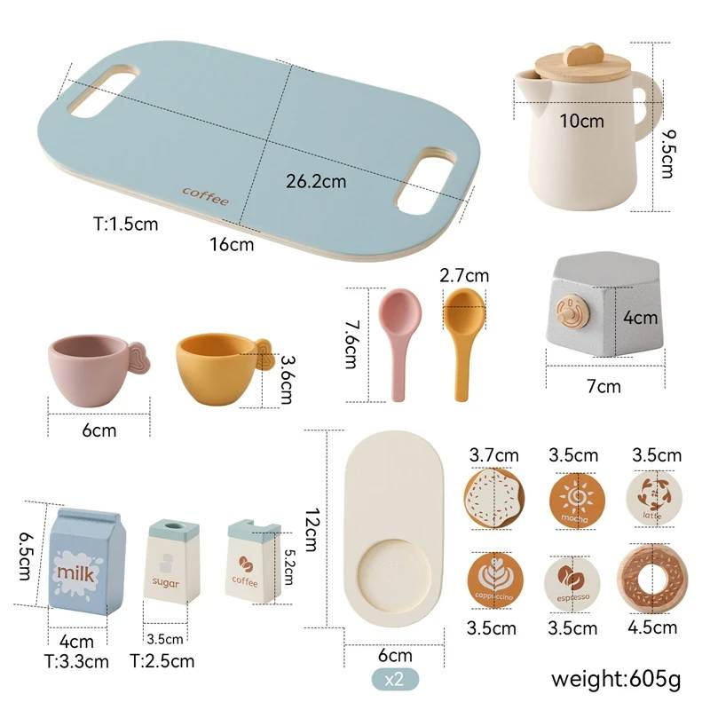 Woods™ - Kleine Teeparty - Spielzeug-Teeset Vollständiges Set | Pädagogisches Holzspielzeug von Mein Kleines Baby