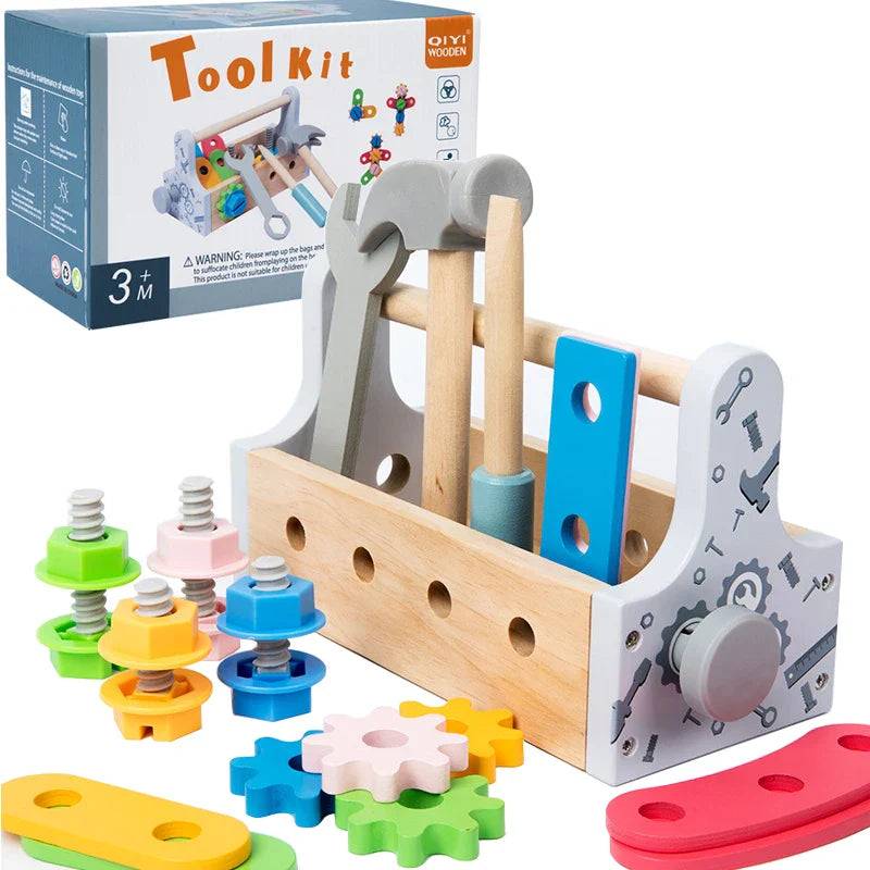 Woods™ - Kreativ und problemlösend - Werkzeugkasten aus Holz Werkzeugkasten | Pädagogisches Holzspielzeug von Mein Kleines Baby