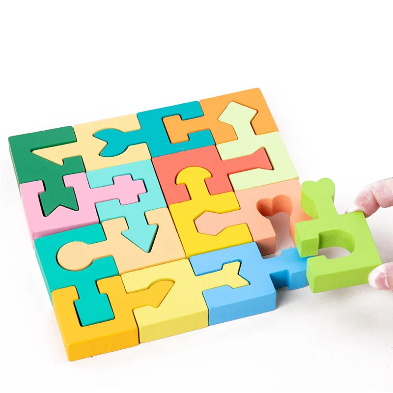 Woods™ - Kreative Denkspiele - Geometrisches Holzpuzzle | Pädagogisches Holzspielzeug von Mein Kleines Baby