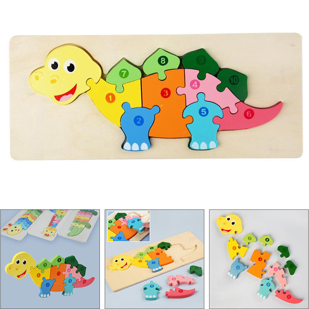 Woods™ - Puzzle für neugierige Köpfe - Tierpuzzle Dinosaurier | Pädagogisches Holzspielzeug von Mein Kleines Baby