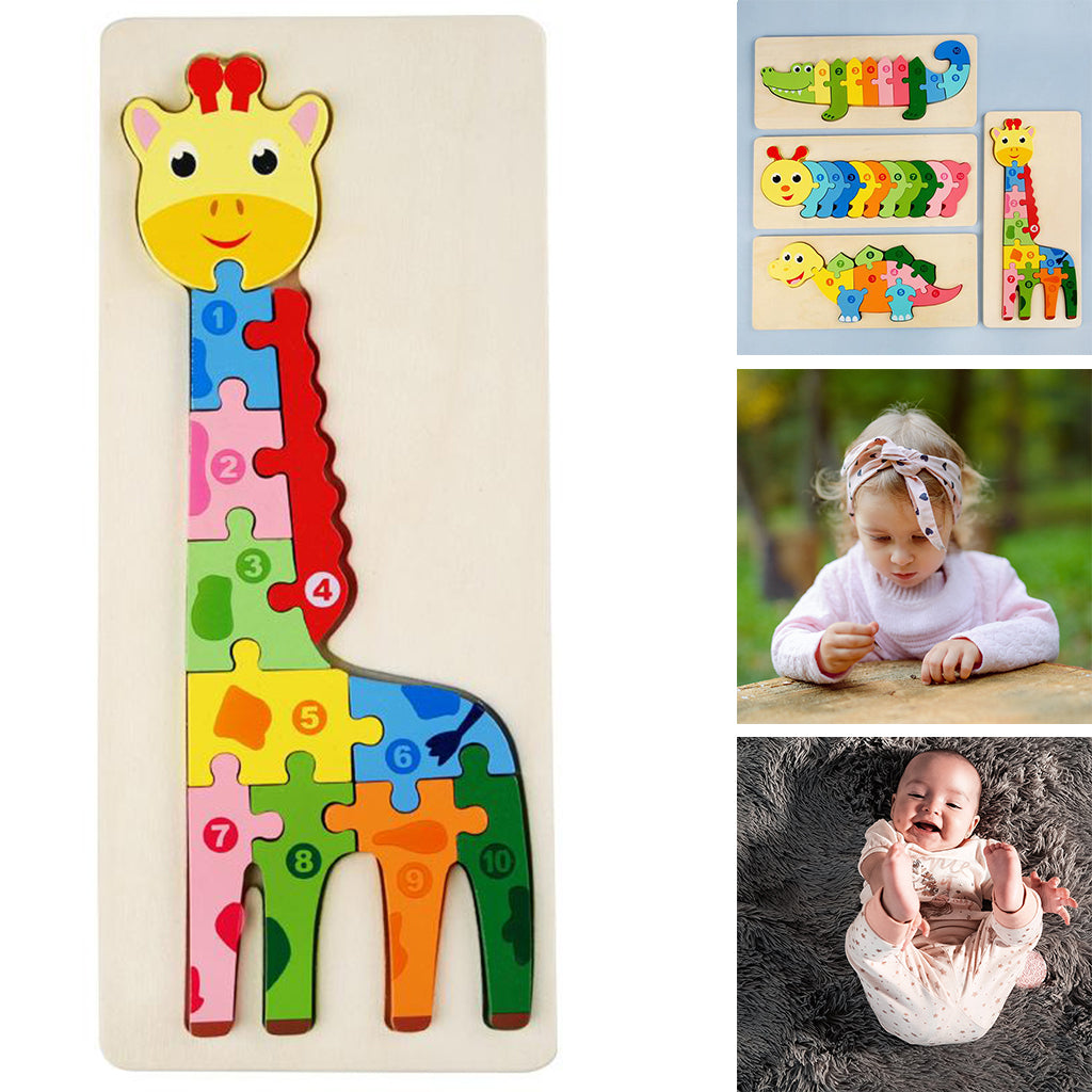 Woods™ - Puzzle für neugierige Köpfe - Tierpuzzle Giraffe | Pädagogisches Holzspielzeug von Mein Kleines Baby