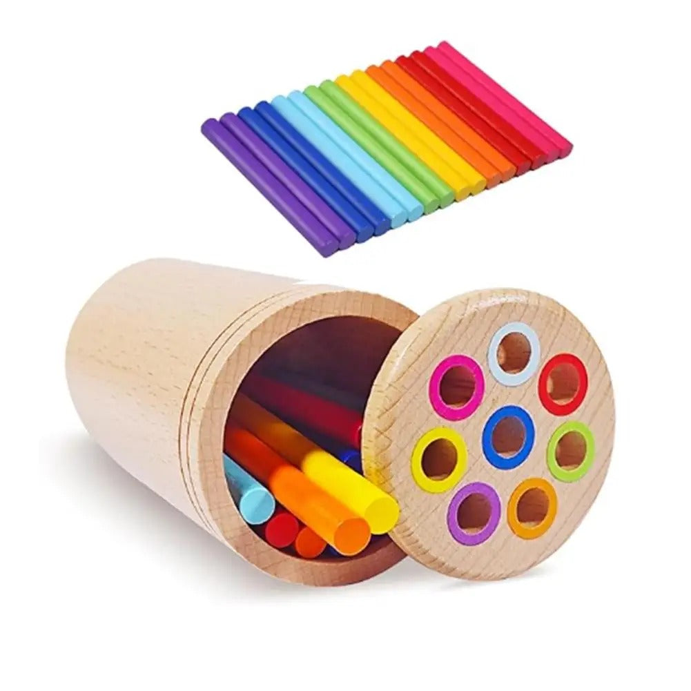 Woods™ - Sensorische Entwicklung - Farbsortierspiel | Pädagogisches Holzspielzeug von Mein Kleines Baby