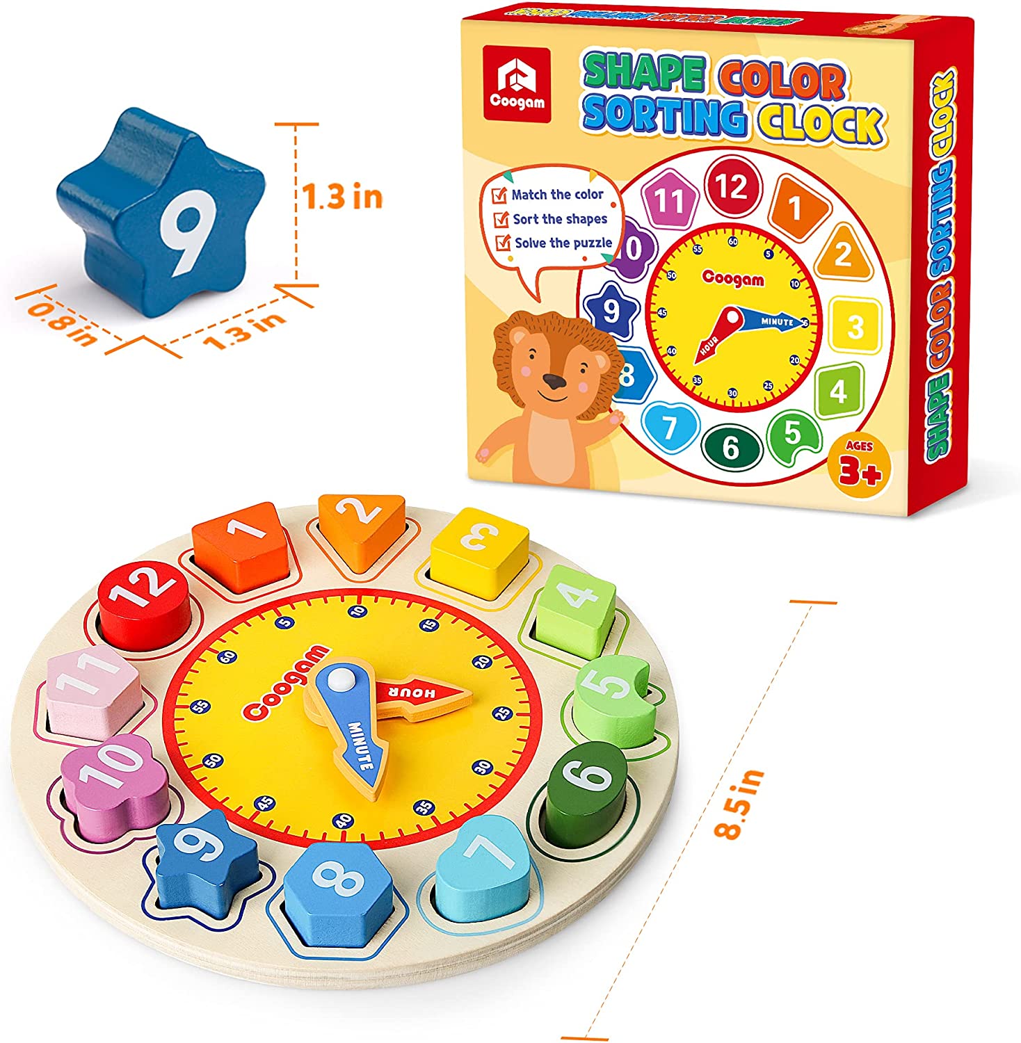 Woods™ - Spielerisch die Uhrzeiten kennenlernen - Uhrenspiel | Pädagogisches Holzspielzeug von Mein Kleines Baby