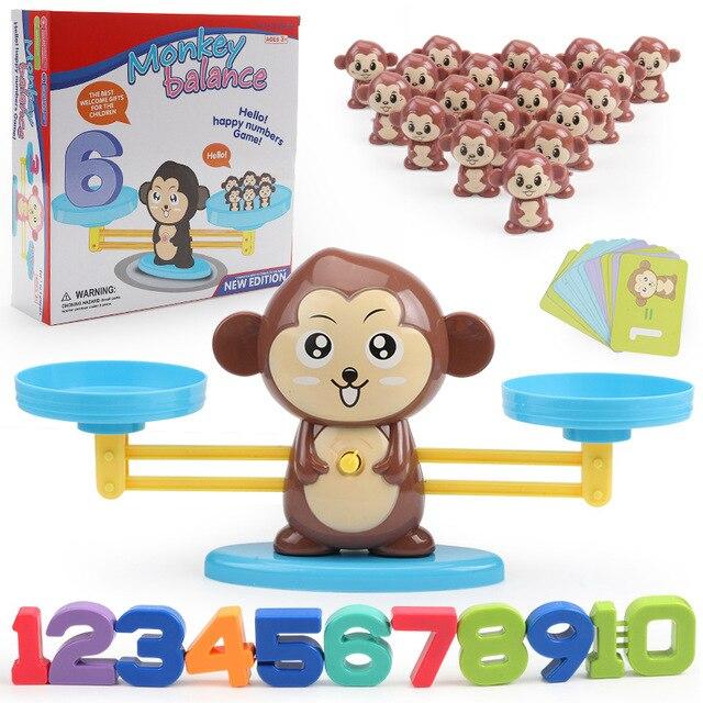 Woods™ | Zählen lernen - Montessori-Mathe-Skala Affen-Balance | Pädagogisches Holzspielzeug von Mein Kleines Baby
