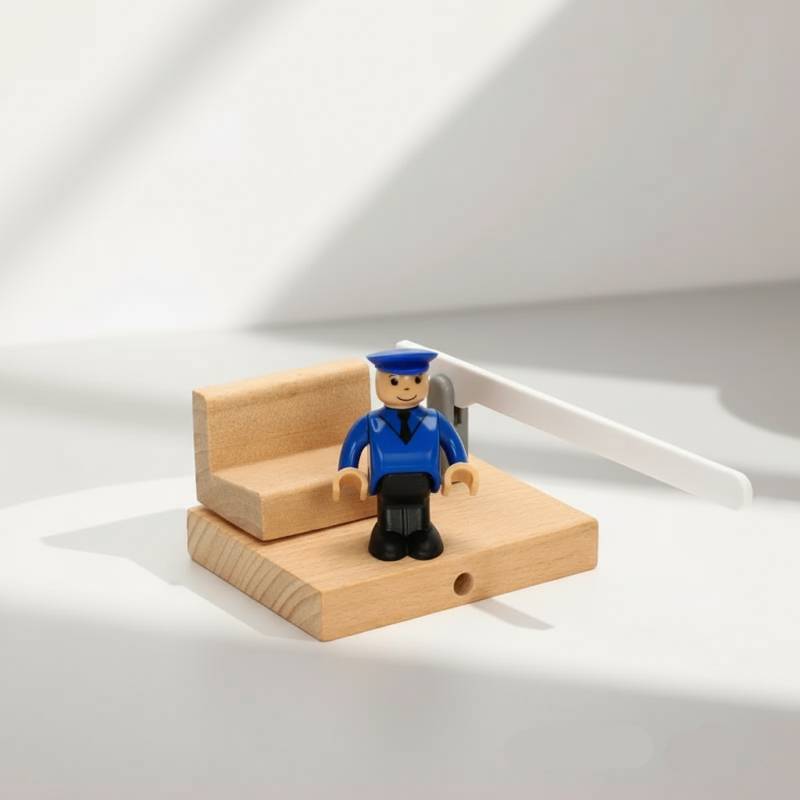 Woods– Stilvoll&lehrreich - Holzspielset für öffentliche Verkehrsmittel Straßensperre Verkehrspolizei | Pädagogisches Holzspielzeug von Mein Kleines Baby