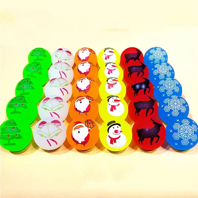 Xmas Bouncy Balls™ - Ein hüpfendes Weihnachten! - Hüpfende Bälle 12 Stäbchen | Pädagogisches Holzspielzeug von Mein Kleines Baby