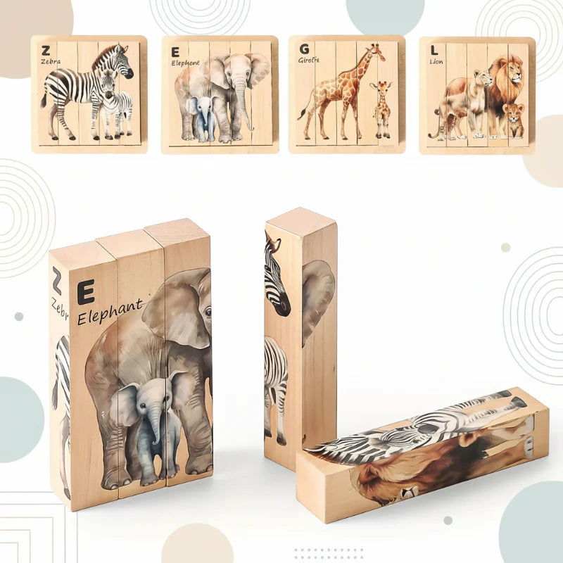 ZooStack – Holz & Interaktiv – Tier-Blockpuzzle | Pädagogisches Holzspielzeug ZooStack – Holz & Interaktiv – Tier-Blockpuzzle | Pädagogisches Holzspielzeug von Mein Kleines Baby