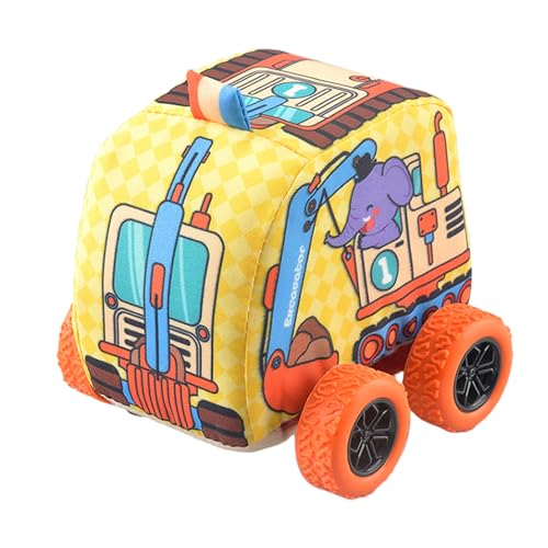 Meindin Spielzeug zum Zurückziehen von Fahrzeugen,Mini-Pull-Back-Trucks, Cartoon-Autos und Lastwagen | Reibungskraft-Soft-Fahrzeuge zum Zurückziehen von Autos für Kleinkinder im Alter von 1–3 von Meindin