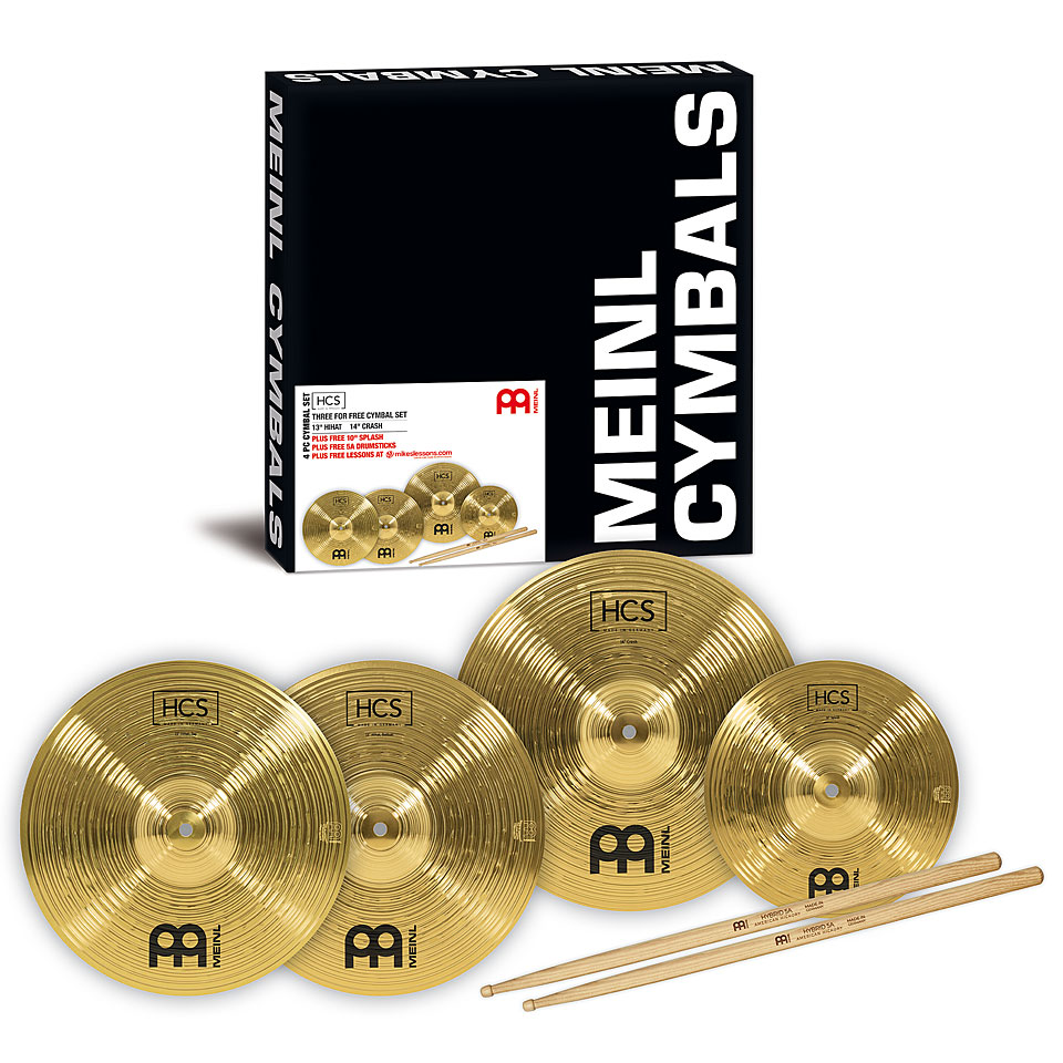 Meinl HCS Three for free Cymbal Set (13HH/14C/10S) Cymbal Set + von Meinl