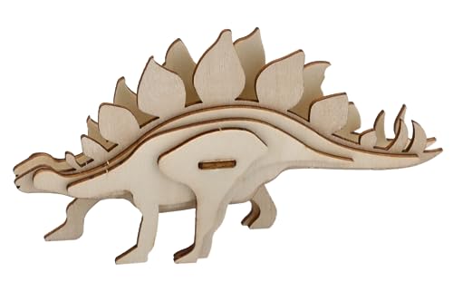 3D-Puzzle Kleiner Dinosaurier Holz Natur 3D Holzpuzzle Dino (Stegosaurus) von Meinposten