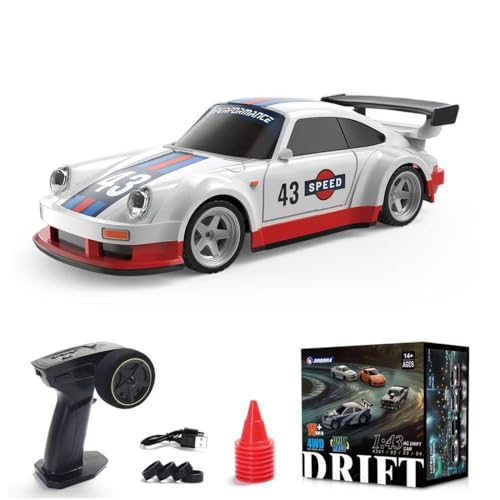 Meiurlex 1:43 Scale Mini RC Drift Car, 2,4GHz 15KM/H hohe Geschwindigkeit Sport Rennauto 4WD Ferngesteuert Auto Modell mit Licht für Jungen Mädchen und Erwachsene von Meiurlex