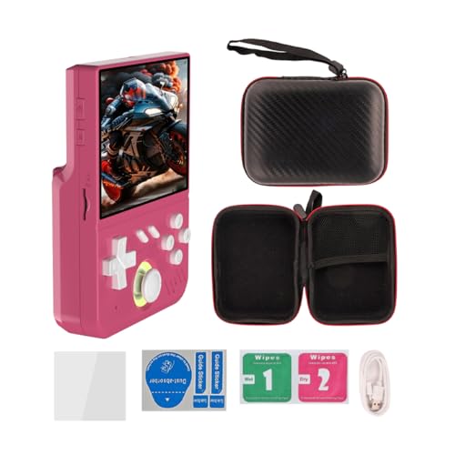 Meiurlex 𝟐𝟎𝟐𝟓 𝐍𝐞𝐮 My MINI Retro Spielkonsole mit 128GB TF Karte, 3,5-Zoll IPS Bildschirm RK3326 Linux System Handheld Spielkonsole, Video Arcade Player unterstützt über 30 Emulatoren von Meiurlex