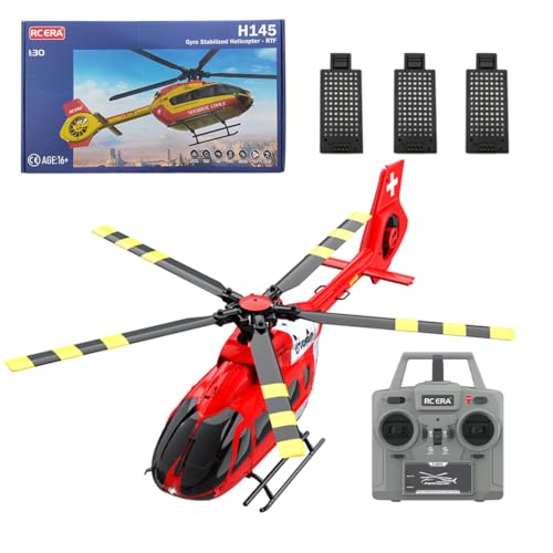 Meiurlex C190 Ferngesteuerter Hubschrauber, 2.4G 6CH RC Helikopter Helikopter Geschenk für Erwachsene und Jugendliche, Optische Flusspositionierung & Höhenlage Halten (1:30/RTF Version) von Meiurlex