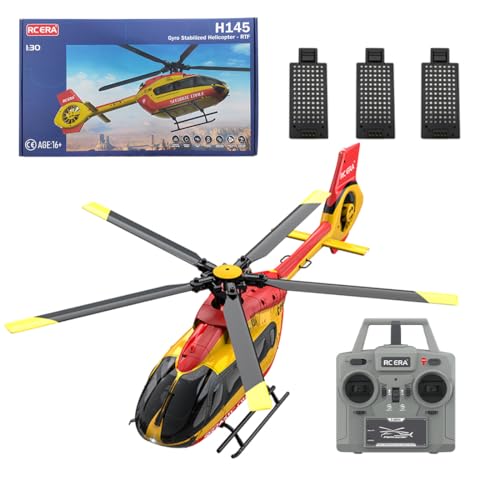 Meiurlex C190 Ferngesteuerter Hubschrauber, 2.4G 6CH RC Helikopter Helikopter Geschenk für Erwachsene und Jugendliche, Optische Flusspositionierung & Höhenlage Halten (1:30/RTF Version) von Meiurlex