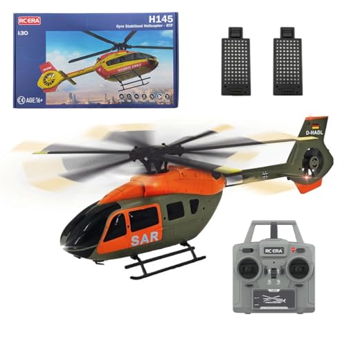 Meiurlex C190 Ferngesteuerter Hubschrauber, 2.4G 6CH RC Helikopter Helikopter Geschenk für Erwachsene und Jugendliche, Optische Flusspositionierung & Höhenlage Halten (1:30/RTF Version) von Meiurlex