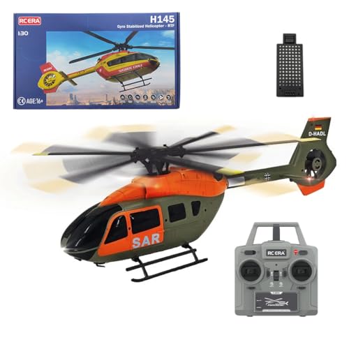 Meiurlex C190 Ferngesteuerter Hubschrauber, 2.4G 6CH RC Helikopter Helikopter Geschenk für Erwachsene und Jugendliche, Optische Flusspositionierung & Höhenlage Halten (1:30/RTF Version) von Meiurlex