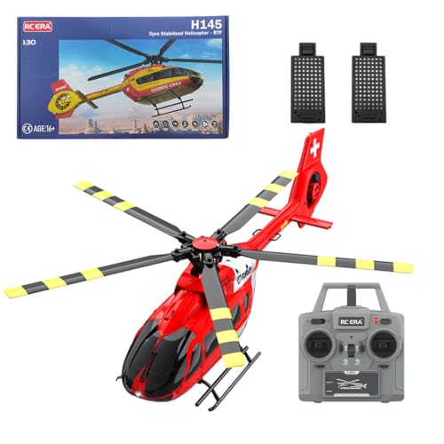 Meiurlex C190 Ferngesteuerter Hubschrauber, 2.4G 6CH RC Helikopter Helikopter Geschenk für Erwachsene und Jugendliche, Optische Flusspositionierung & Höhenlage Halten (1:30/RTF Version) von Meiurlex