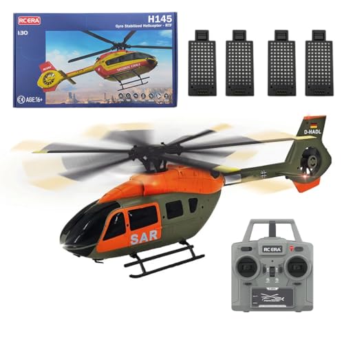 Meiurlex C190 Ferngesteuerter Hubschrauber, 2.4G 6CH RC Helikopter Helikopter Geschenk für Erwachsene und Jugendliche, Optische Flusspositionierung & Höhenlage Halten (1:30/RTF Version) von Meiurlex