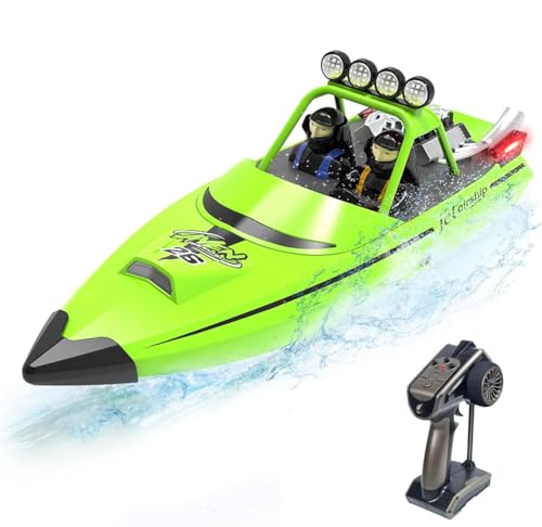 Meiurlex Ferngesteuertes Boot mit LED-Licht, 30KM/H High Speed Rennboot 2,4 GHz, 200m Reichweite Motorboot, Wasserdichtes Jet Rennboot für Pools & Seen Meiurlex Ferngesteuertes Boot mit LED-Licht, 30KM/H High Speed Rennboot 2,4 GHz, 200m Reichweite Motorboot, Wasserdichtes Jet Rennboot für Pools & Seen von Meiurlex