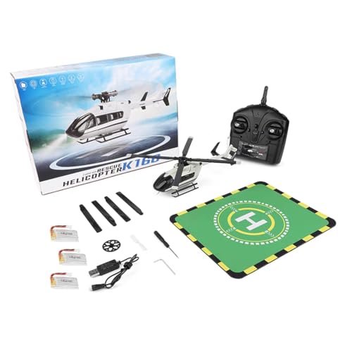 Meiurlex K160 EC145 RC Hubschrauber, 1/32 4-Kanal Brushless Ferngesteuerte Helikopter mit Höhenhaltung & 6-Achsen-Gyro, 2,4-GHz Militärflugzeuge für Anfänger und Enthusiasten von Meiurlex