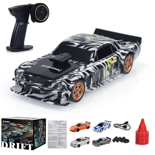 Meiurlex RC Drift Car mit Lichtern, 1:43 Ferngesteuertes Drift Auto 2,4G Voll Proportionales 15km/h Mini RC Racing Drift Auto Spielzeug Geschenk für Erwachsene Kinder von Meiurlex