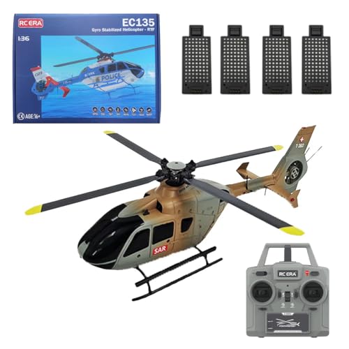 Meiurlex RC ERA C123 EC135 RC Hubschrauber für Erwachsene, 2.4G 6CH Ferngesteuerter Flugmodell, 1/36 Maßstab RC Helikopter Geschenk für Erwachsene und Jugendliche (RTF Version) von Meiurlex