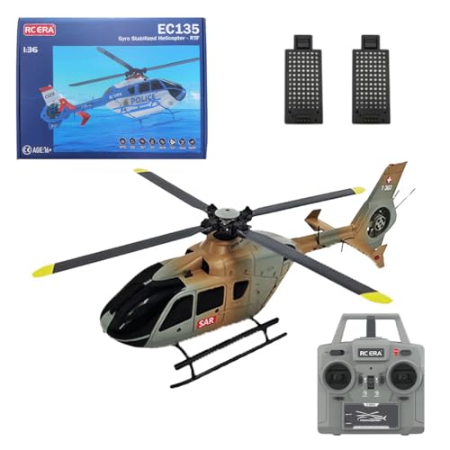 Meiurlex RC ERA C123 EC135 RC Hubschrauber für Erwachsene, 2.4G 6CH Ferngesteuerter Flugmodell, 1/36 Maßstab RC Helikopter Geschenk für Erwachsene und Jugendliche (RTF Version) von Meiurlex