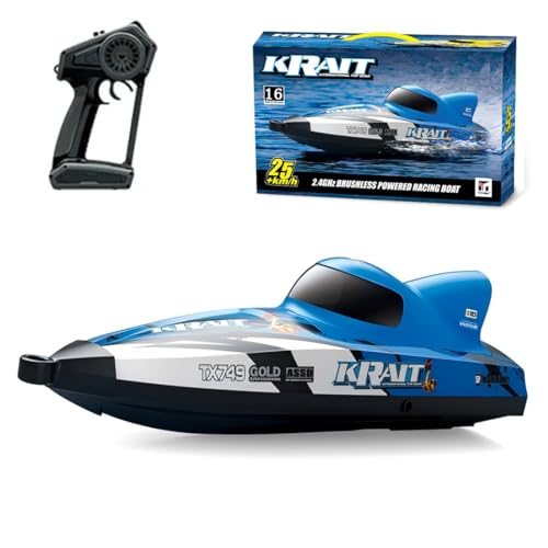 Meiurlex RC Turbojet Boot für Pools & Seen, 2,4-GHz Bürstenlosem Motor Gerngesteuertes Boot Modell, 25 KM/H Schnelles Wasserdichtes Schnellboot, Spielzeug für Erwachsene von Meiurlex