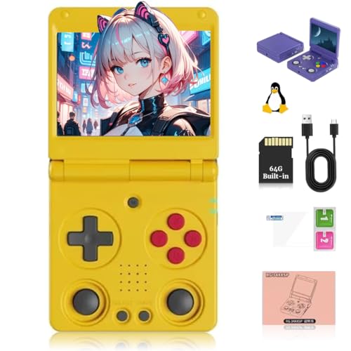 Meiurlex RG34XXSP Handheld Spielkonsole, 3,4-Zoll-IPS Faltbildschirm Linux System Retro Videospielkonsole mit 64G TF-Karte 5000+Spielen, Arcade Console für Erwachsene Meiurlex RG34XXSP Handheld Spielkonsole, 3,4-Zoll-IPS Faltbildschirm Linux System Retro Videospielkonsole mit 64G TF-Karte 5000+Spielen, Arcade Console für Erwachsene von Meiurlex