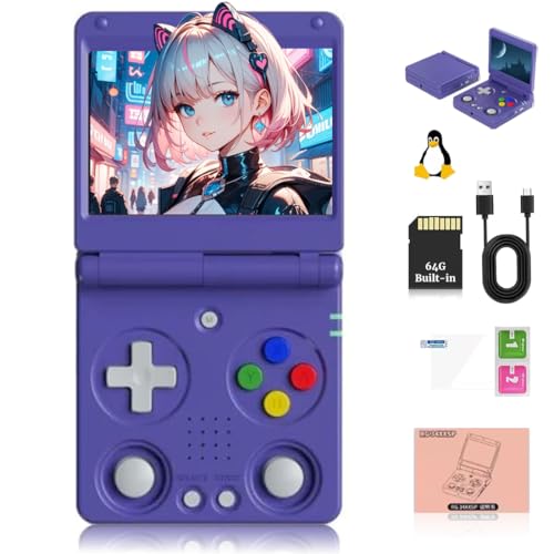 Meiurlex RG34XXSP Handheld Spielkonsole, 3,4-Zoll-IPS Faltbildschirm Linux System Retro Videospielkonsole mit 64G TF-Karte 5000+Spielen, Arcade Console für Erwachsene Meiurlex RG34XXSP Handheld Spielkonsole, 3,4-Zoll-IPS Faltbildschirm Linux System Retro Videospielkonsole mit 64G TF-Karte 5000+Spielen, Arcade Console für Erwachsene von Meiurlex