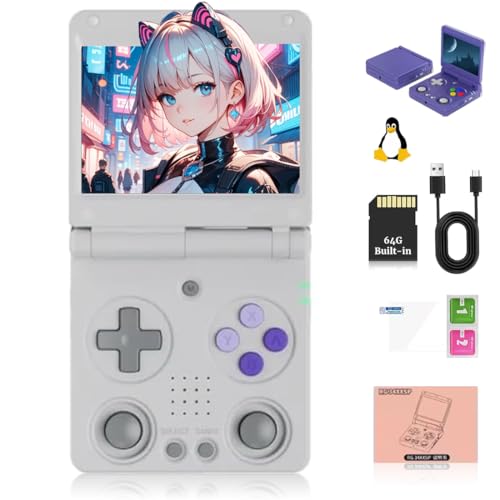 Meiurlex RG34XXSP Handheld Spielkonsole, 3,4-Zoll-IPS Faltbildschirm Linux System Retro Videospielkonsole mit 64G TF-Karte 5000+Spielen, Arcade Console für Erwachsene Meiurlex RG34XXSP Handheld Spielkonsole, 3,4-Zoll-IPS Faltbildschirm Linux System Retro Videospielkonsole mit 64G TF-Karte 5000+Spielen, Arcade Console für Erwachsene von Meiurlex
