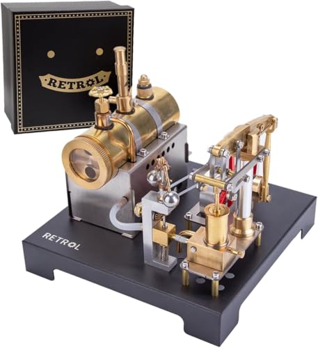 Meiurlex Retrol SE-01 Dampfmaschinen Modellbau für Physik Experimente, 84 Teile Horizontaler Kessel Voll-Metall Beam Steam Engine Motor mit Generator von Meiurlex