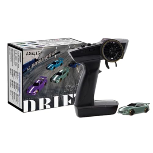 Meiurlex Turbo Racing 1:76 Mini RC Drift Car, 2,4G 3-Kanal Elektro Heckantrieb Rennwagen, RTR Ferngesteuert Drift Fahrzeug Spielzeug Geschenk für Hobbyisten & Erwachsene von Meiurlex