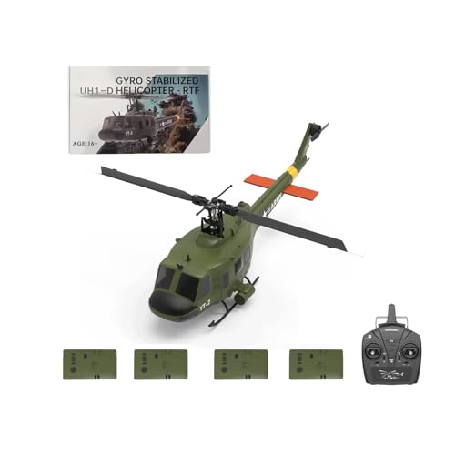 Meiurlex YUXIANG F07 UH-1 Huey RC Hubschrauber, 1/34 6CH Bürstenloses Direktantriebs Helikopter mit 6Gyro, RC Flugzeug Modell Spielzeug für Erwachsene, Optische Flusspositionierung von Meiurlex