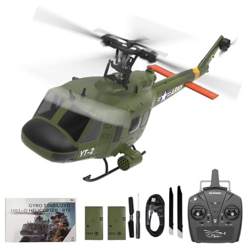 Meiurlex YUXIANG F07 UH-1D RC Hubschrauber für Erwachsene, 1/34 6CH Bürstenloses Direktantriebs Helikopter Modell mit 6-Achsen-Gyro, 3D/6G RC-Flugzeug Modell Spielzeug (2 Akku) von Meiurlex