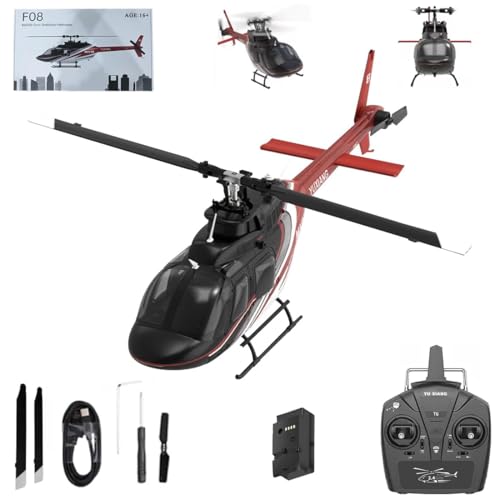Meiurlex YUXIANG F08 Bell 206 RC Hubschrauber, 1/27 6CH Bürstenloses Direktantriebs Helikopter mit 6-Achsen-Gyro, RC Flugzeug Modell Spielzeug für Erwachsene (1 Akku) von Meiurlex