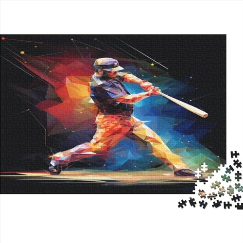 Baseball-Spieler 1000 Teile Kunst Gemälde Puzzles Erwachsene Geschicklichkeitsspiel Für Die Ganze Familie Geburtstag Lernspiel Wohnkultur Stress Relief 500pcs (52x38cm) von MekUk