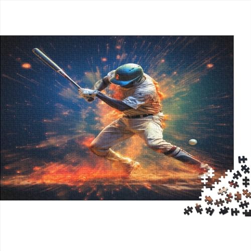 Baseball-Spieler Erwachsene 1000 Teile Sportler Puzzles Educational Spiele Geburtstag Home Decor Family Challenging Spiele Stress Relief 300pcs (40x28cm) von MekUk