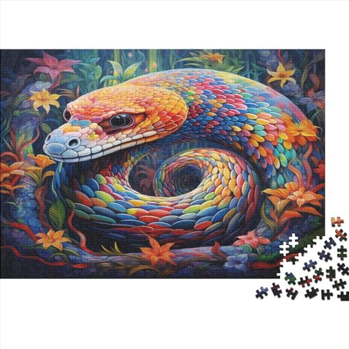 Bunte Schlange Puzzles Erwachsene 1000 Teile Tier Geburtstag Wohnkultur Family Challenging Spiele Educational Spiele Stress Relief 1000pcs (75x50cm) von MekUk