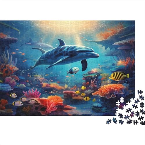 Delfin Erwachsene Puzzle 1000 Teile Family Challenging Spiele Geburtstag Wohnkultur Lernspiel Entspannung Und Intelligenz 1000pcs (75x50cm) von MekUk