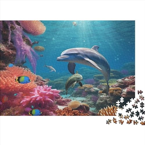 Delfin Für Erwachsene 1000 Teile Meerestiere Puzzles Geburtstag Family Challenging Spiele Lernspiel Home Decor Entspannung Und Intelligenz 300pcs (40x28cm) von MekUk