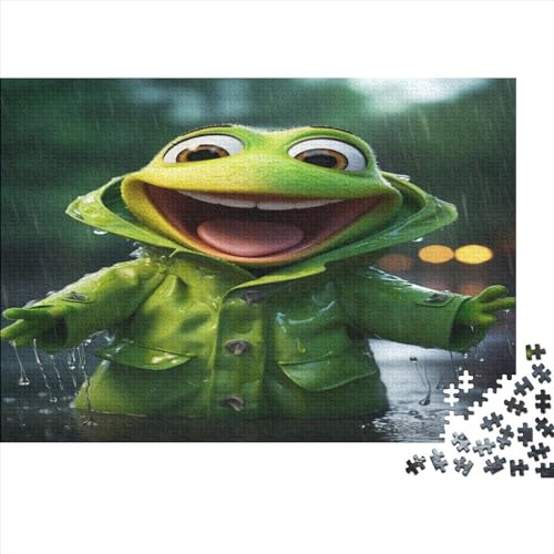 Frösche 1000 Teile Frosch im Regenmantel Puzzles Für Erwachsene Wohnkultur Geburtstag Lernspiel Family Challenging Spiele Stress Relief 300pcs (40x28cm) von MekUk