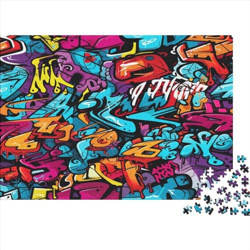 Graffiti 1000 Teile Straßen-Pudel Puzzles Erwachsene Geschicklichkeitsspiel Für Die Ganze Familie Geburtstag Lernspiel Wohnkultur Stress Relief 500pcs (52x38cm) von MekUk