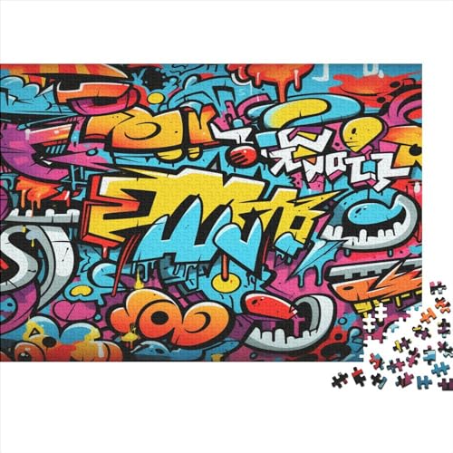 Graffiti Puzzle 1000 Teile Straßen-Pudel Für Erwachsene Family Challenging Spiele Moderne Wohnkultur Geburtstag Lernspiel Stress Relief Toy 500pcs (52x38cm) von MekUk
